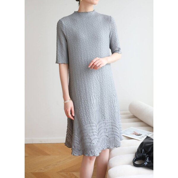 2MUAY รุ่น GJO4553 LUX A LINE PLEATED DRESS เดรสผู้หญิง เดรสพลีทคุณภาพ 4สี FREE SIZE