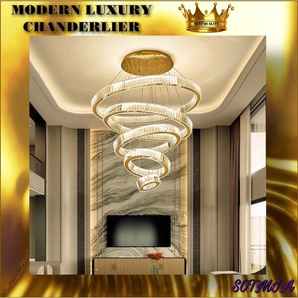 CT002A024 SOTMIA LUXURY CRYSTAL MODERN CHANDELIER แชนเดอเรีย โคมไฟเพดาน โคมระย้า โคมไฟระย้า โคมไฟ...