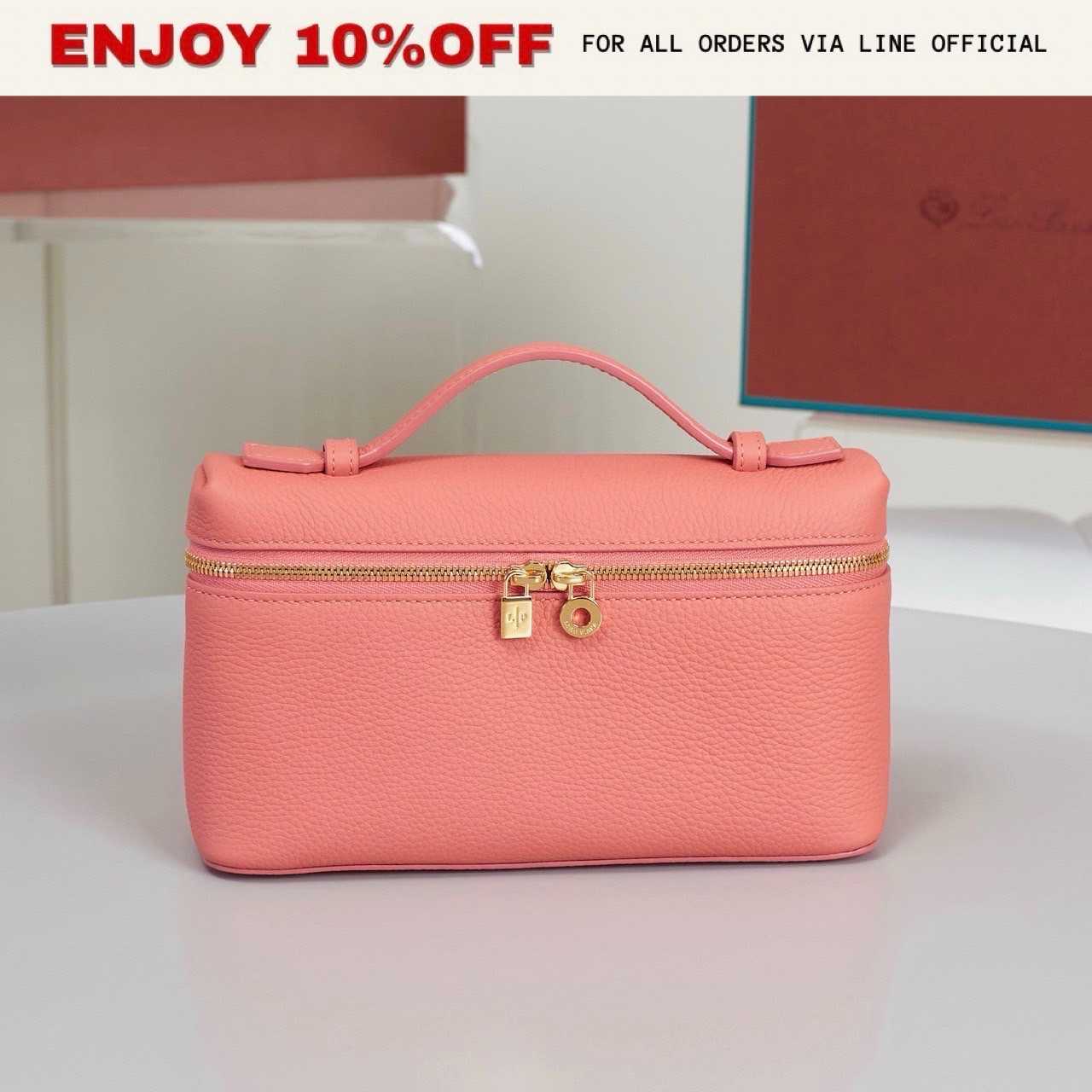 NEW! LORO PIANA Extra Pocket L19 Grained Calfskin สี Dark Bubblegum (30JF) GHW | Bag
