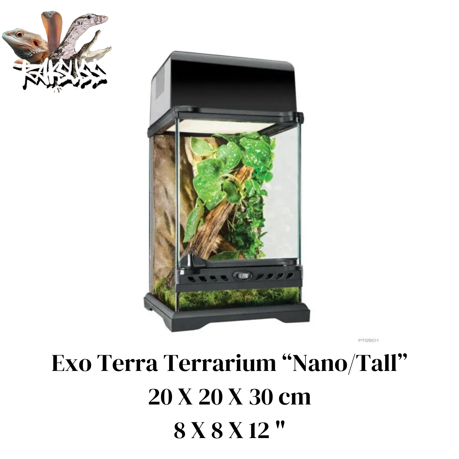 Exo Terra Natural Terrarium Nano Tall 8” x 8” x 12”(PT2601)