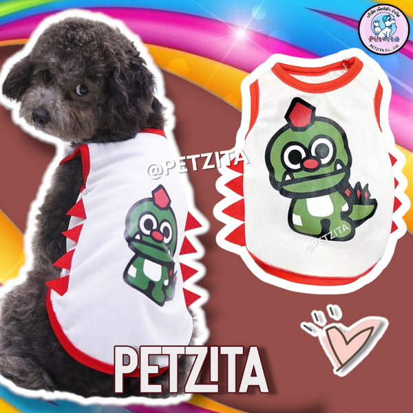 🇹🇭พร้อมส่ง🇹🇭🐶🐱🌞เสื้อแขนกุดสกีนลายการ์ตูน เสื้อสัตว์เลี้ยง สุนัข หมา แมว
