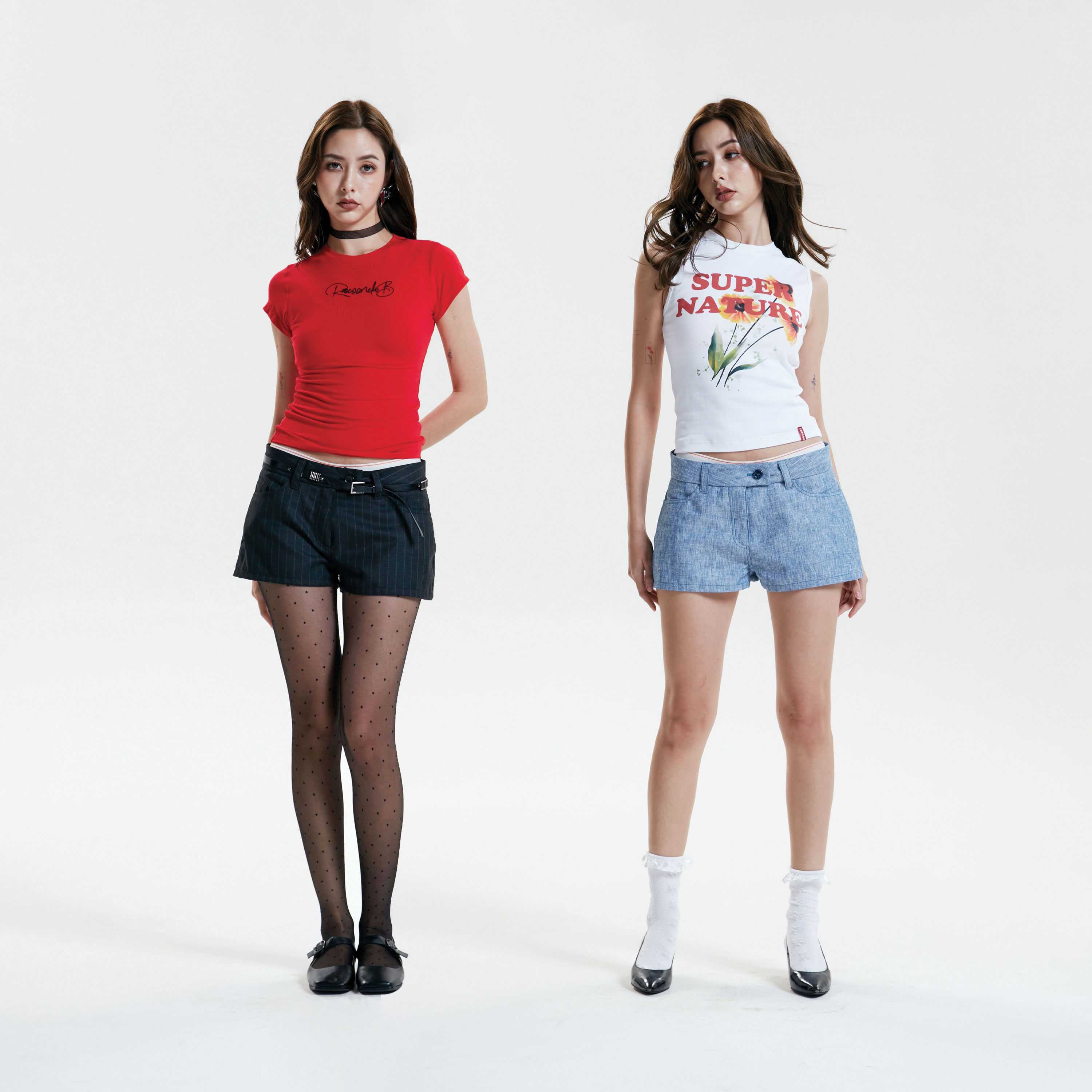 Low rise mini shorts