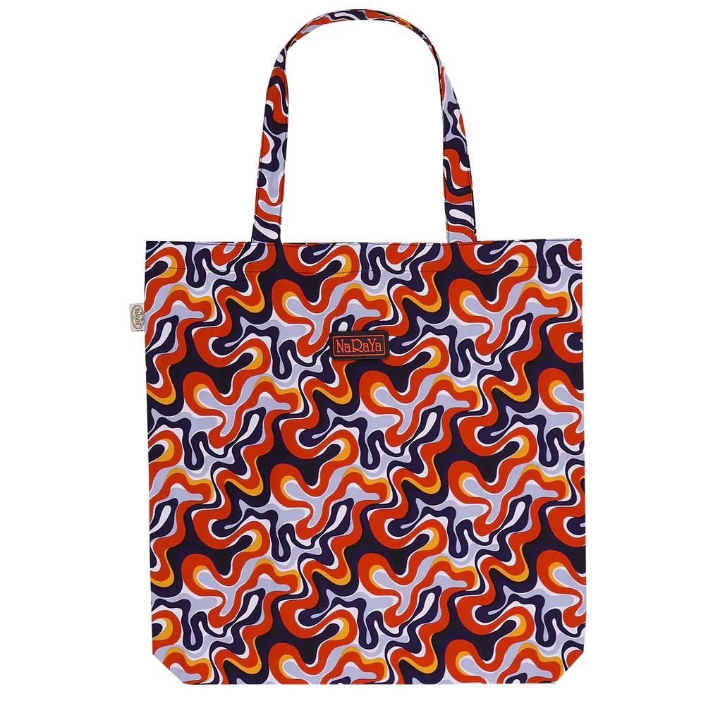 กระเป๋าผ้าพับเก็บได้ ลายเรสโท แบรนด์นารายา NaRaYa Foldable Shopping Bag L