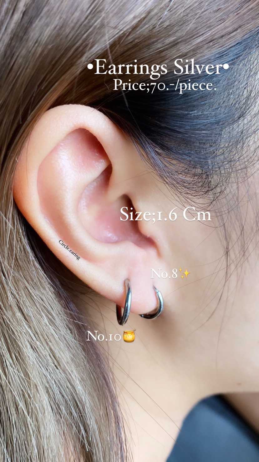 ต่างหูห่วง เงิน 10 mm (บาง)1.6CM