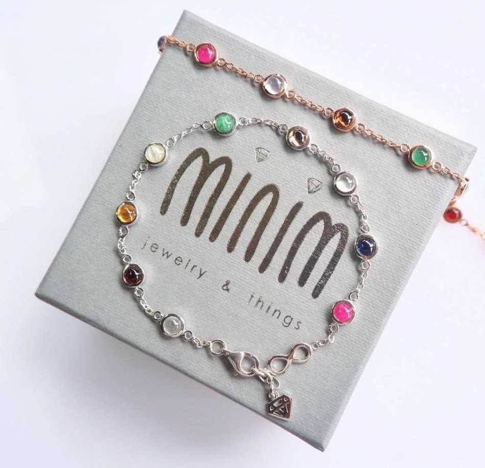 สร้อยข้อมือพลอยนพเก้า 5 mm #minimsilver รหัส B028