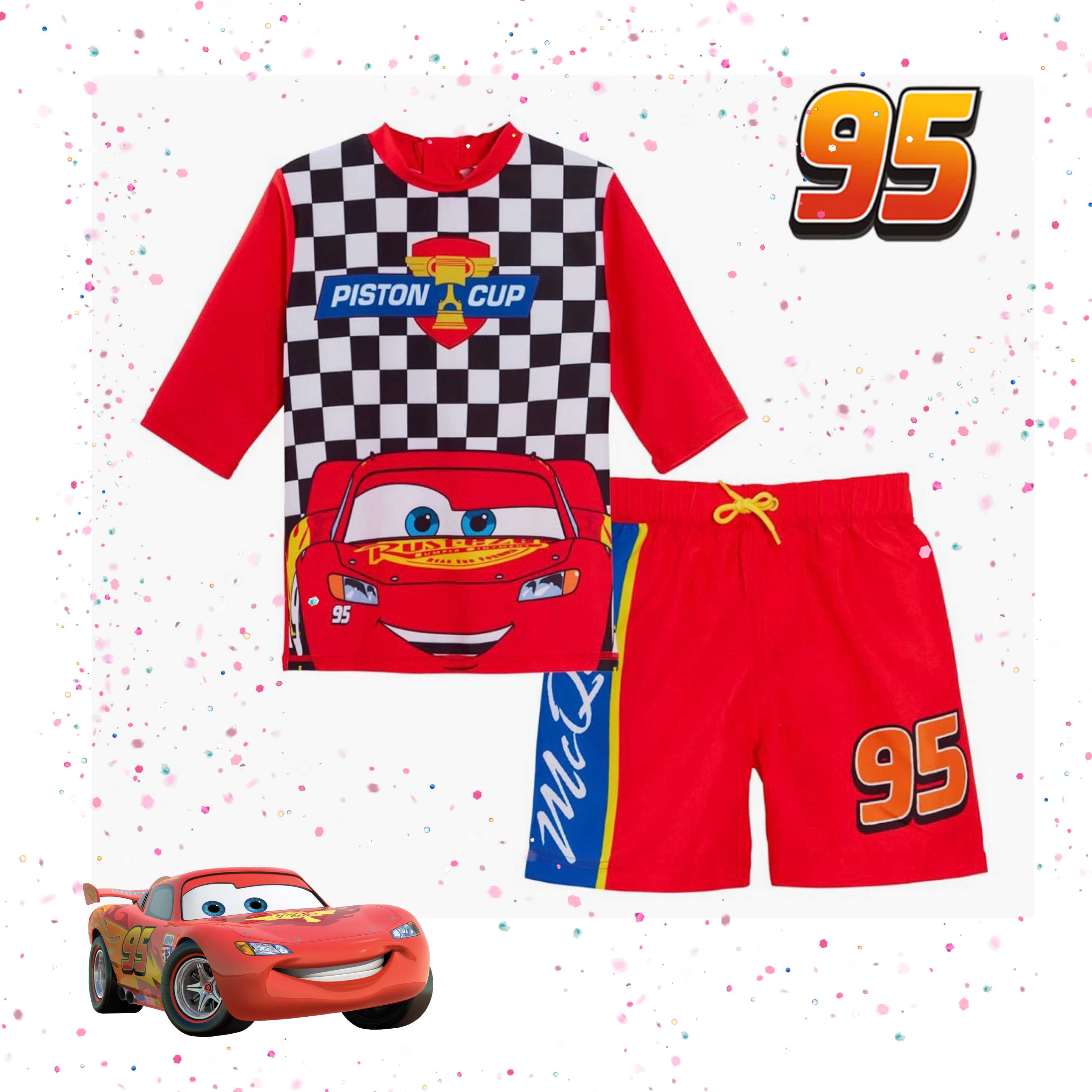 Preorder12-18วัน-(UK) ลิขสิทธิ์แท้ ชุดว่ายน้ำแมคควีน เซ็ทเสื้อกางเกง/Sz 2y-6y