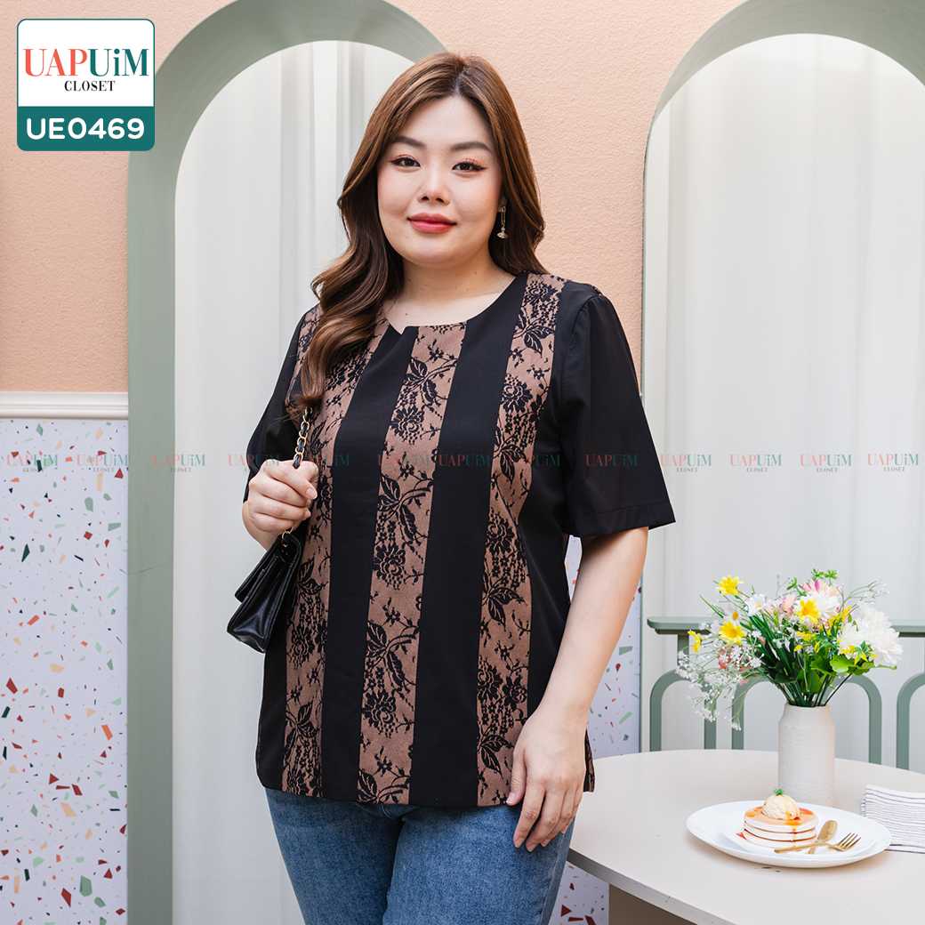 (UE0469) เสื้อแขนสั้น (รอบอก 43 - 53 นิ้ว)