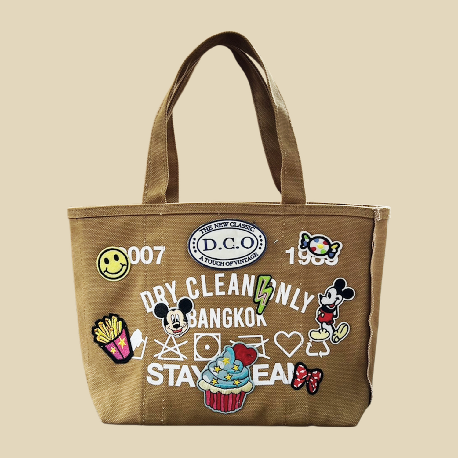 MINI TOTE PATCH ( BROWN )