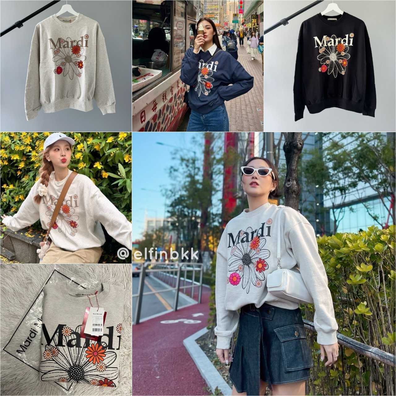 Mardi Sweatshirt Blossom  เสื้อสเว็ตเตอร์ เสื้อแขนยาว เสื้อกันหนาว สีดำ สีเบจ สีกรม สีเทา