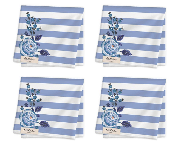 Strawberry Garden Blue 4pk Napkins
