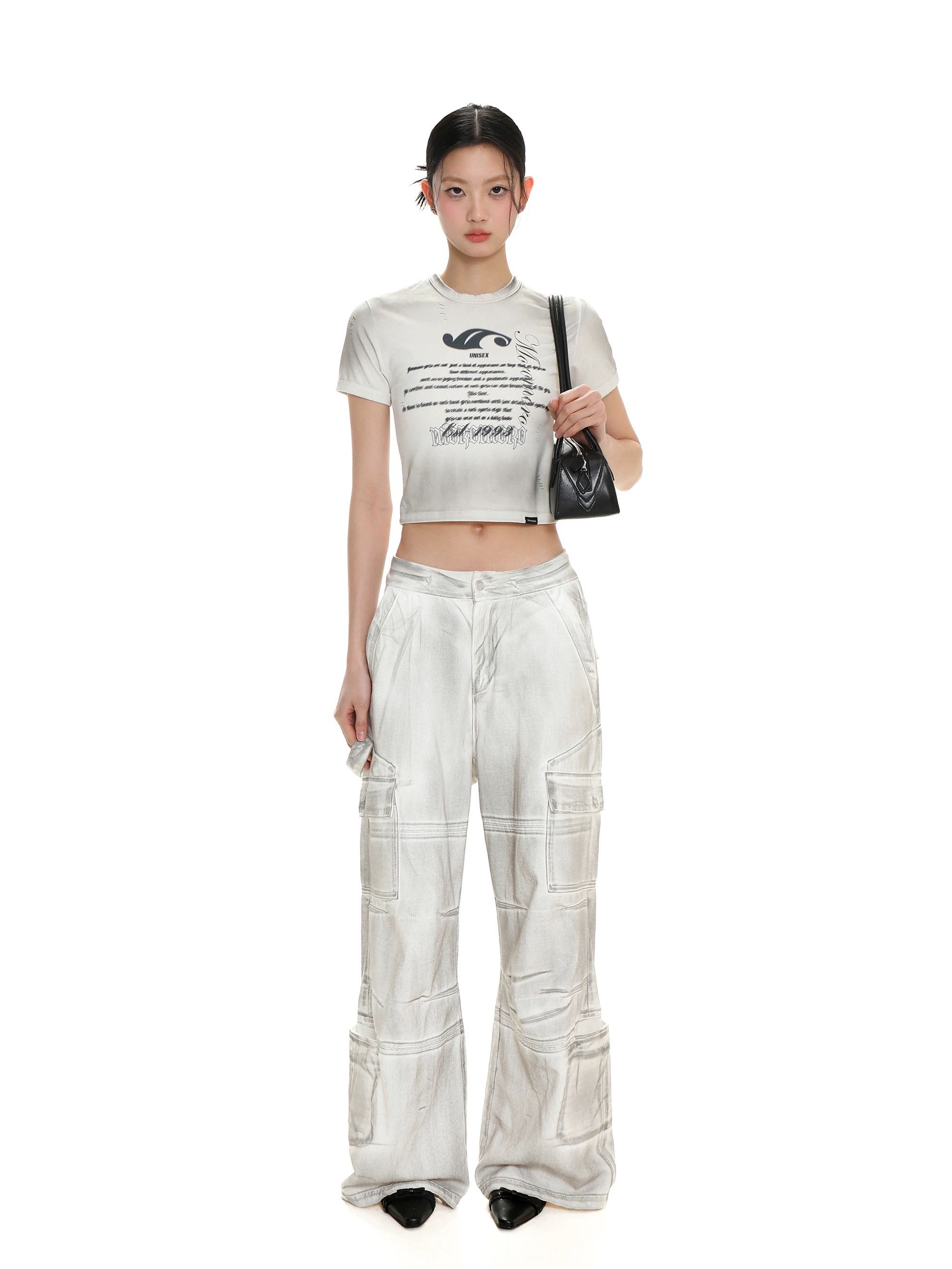 (PRE ORDER) WHITE WORK DIRTY JEANS