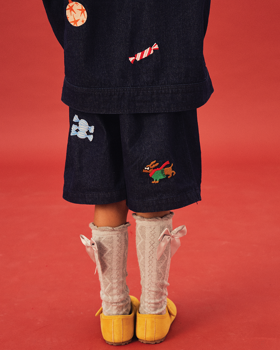 (Look9) Paws&Cheers Denim Shorts