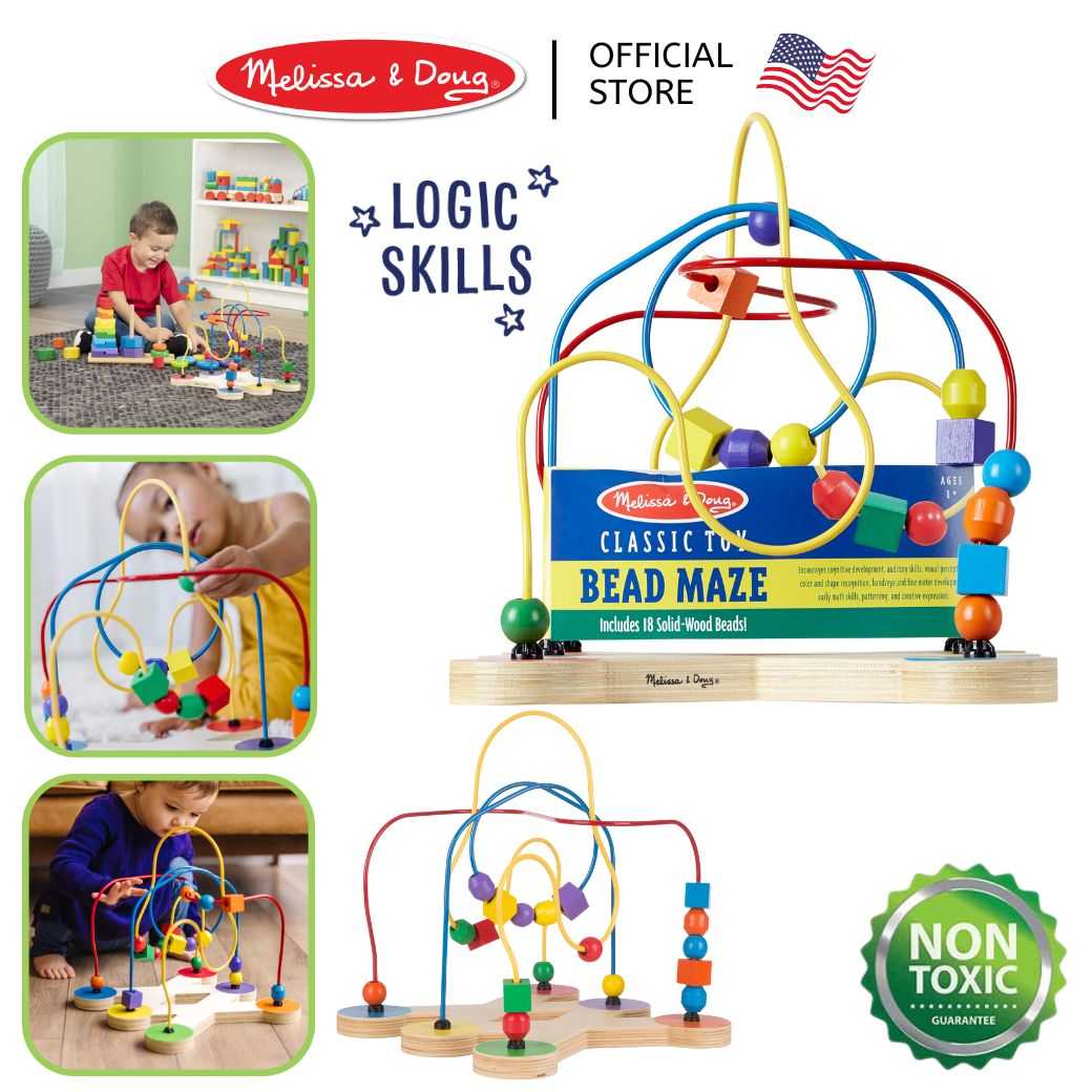 (ของแท้ USA) ของเล่นลูกปัดเขาวงกต ของเล่น มอนเตสซอรี่ Melissa & Doug Deluxe Bead Maze บังคับมือ 2281