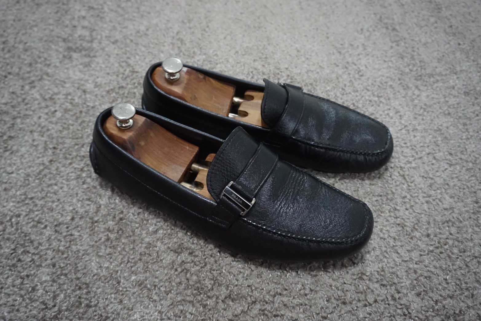PRADA SAFFIANO DRIVING SHOES Size 8.5