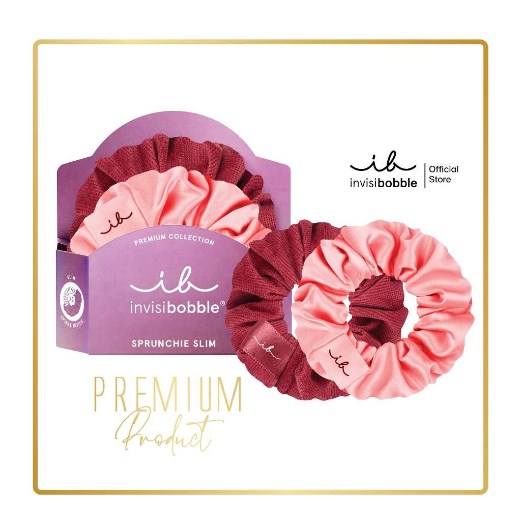 invisibobble ยางรัดผม ผมไม่เป็นรอย รุ่น SprunchieSlimPremium สี Youmakemeblush(1 กล่องบรรจุ 2 ชิ้น)