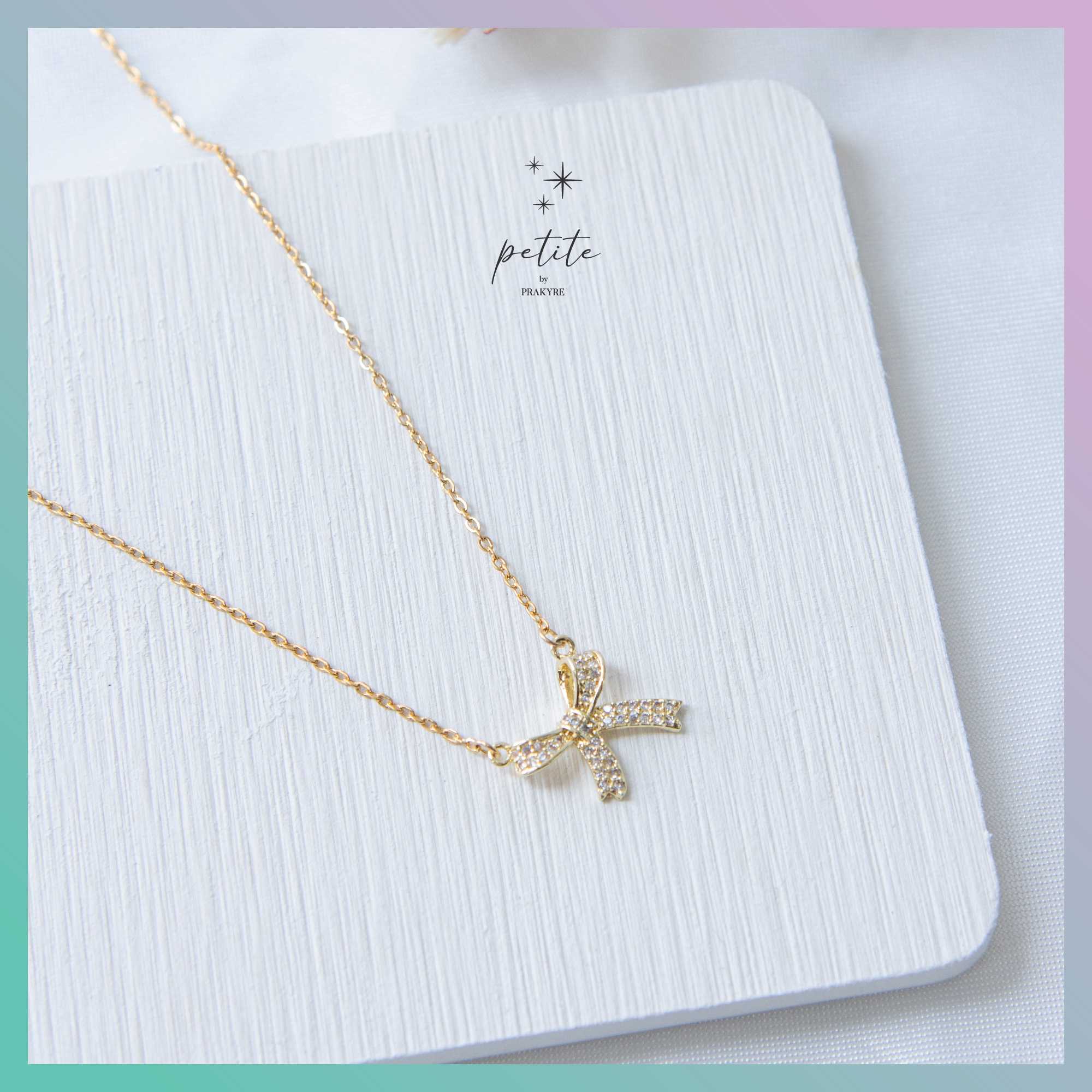 Classic Bow Necklace - สร้อยคอ รูปโบว์เรียบหรูดูแพง สีทอง