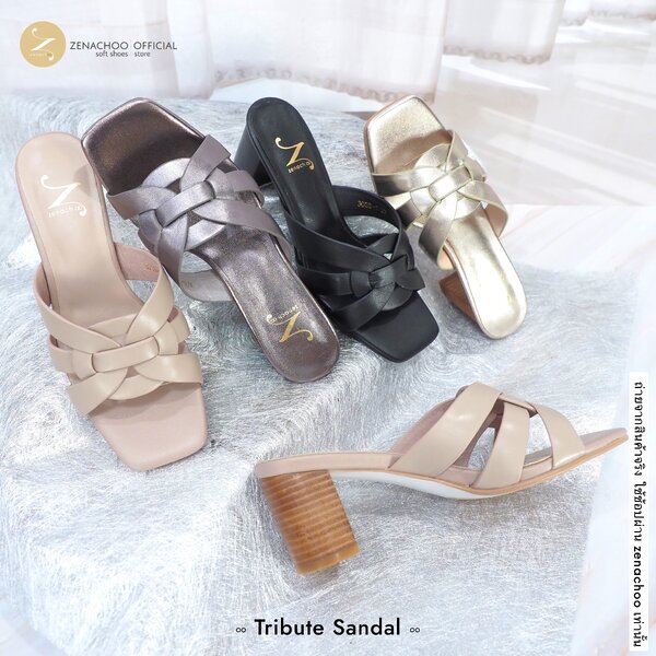 ทรงปกติ เปลี่ยนไซส์ได้-ไม่รับคืน Zenachoo รุ่น Tribute สูง 2นิ้ว หนังแกะนิ่ม ทรงสวยมาก