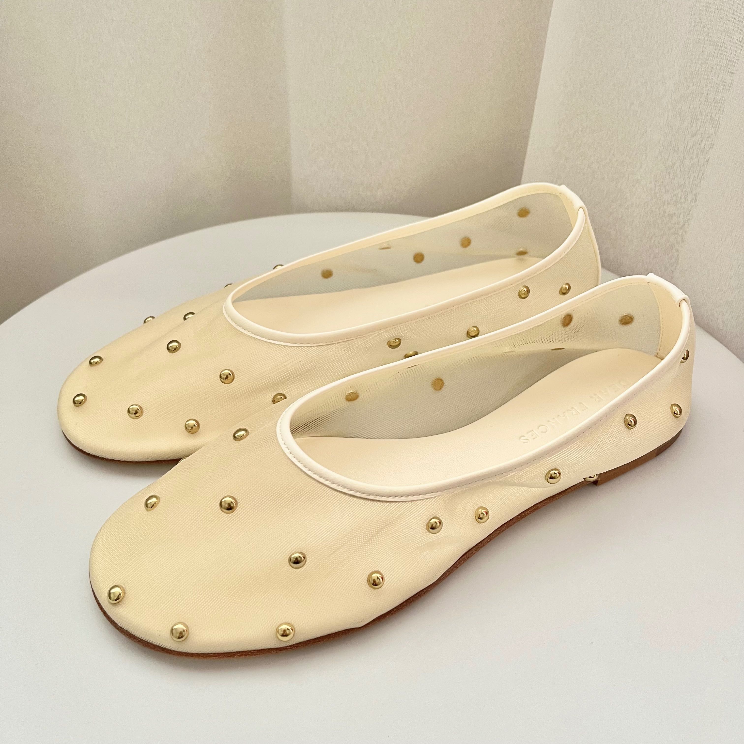 DEAR FRANCE BALLA STUDS - CREMA MESH
