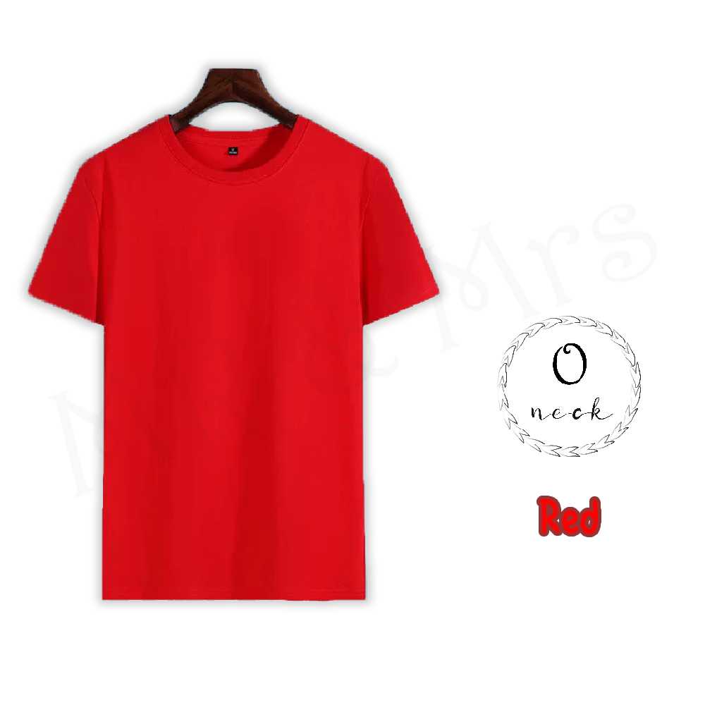 เสื้อยืดสีพื้น เสื้อคอกลม เสื้อยืดคอกลม T-Shirt ผ้าCotton (สีแดง)