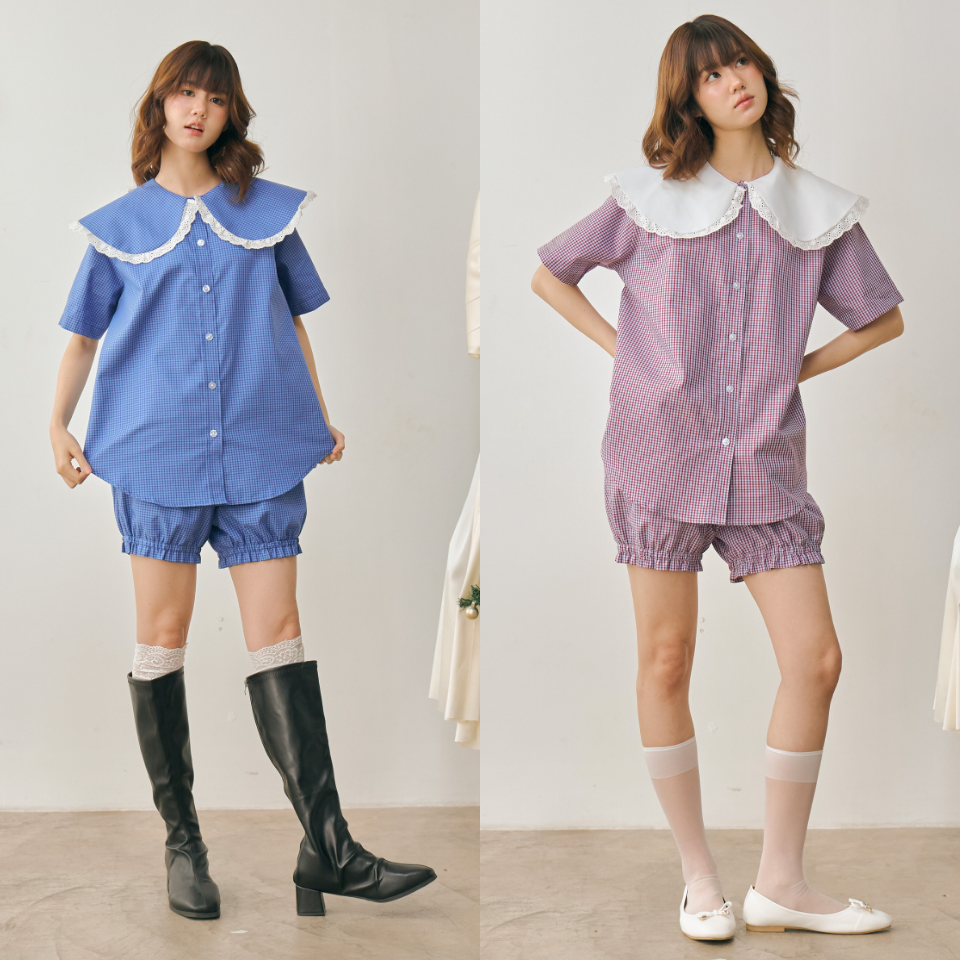 Aunchadabrand - Mune short กางเกงขาสั้นจั้มขาสก็อต