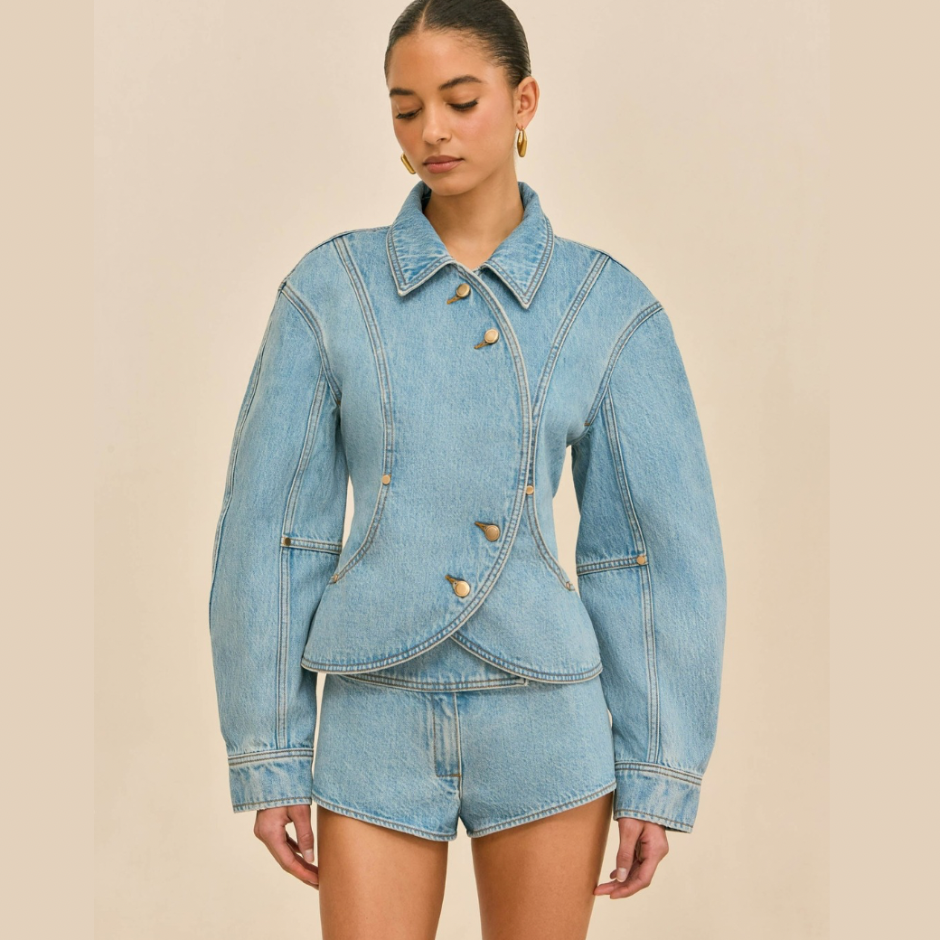 Cult Gaia Pacha Denim Jacket - Vintage Blue