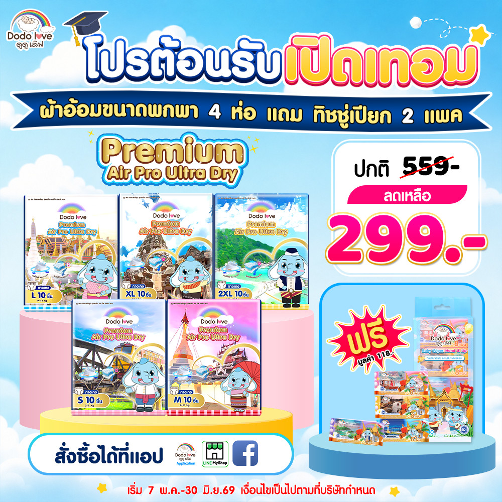 โปรซื้อ 4 แพ็ค แถมทิชู่เปียก 2 ห่อ