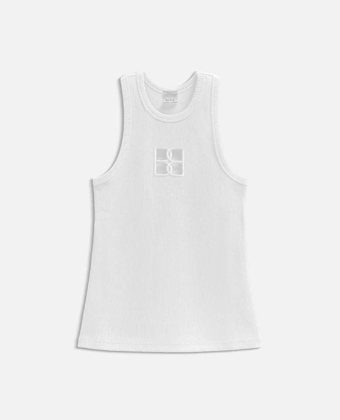 BEVZA BB MONOGRAM TANK TOP - WHITE
