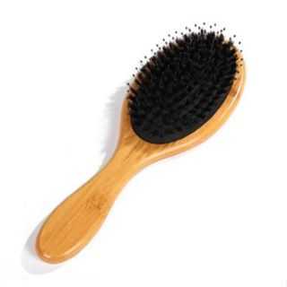 แปรงหวีผม ด้ามไม้ ทรงวงรี Brown