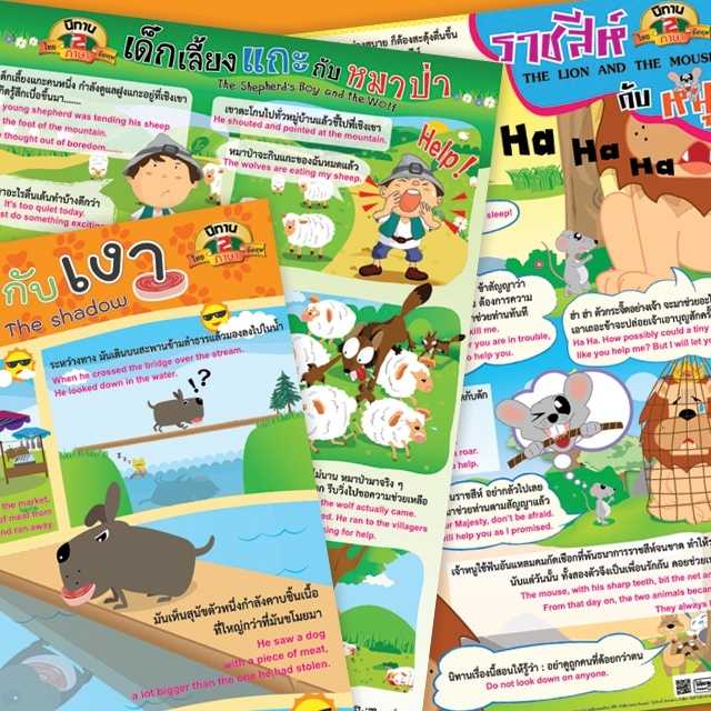 โปสเตอร์พลาสติก  PP วิชาภาษาอังกฤษ  นิทาน