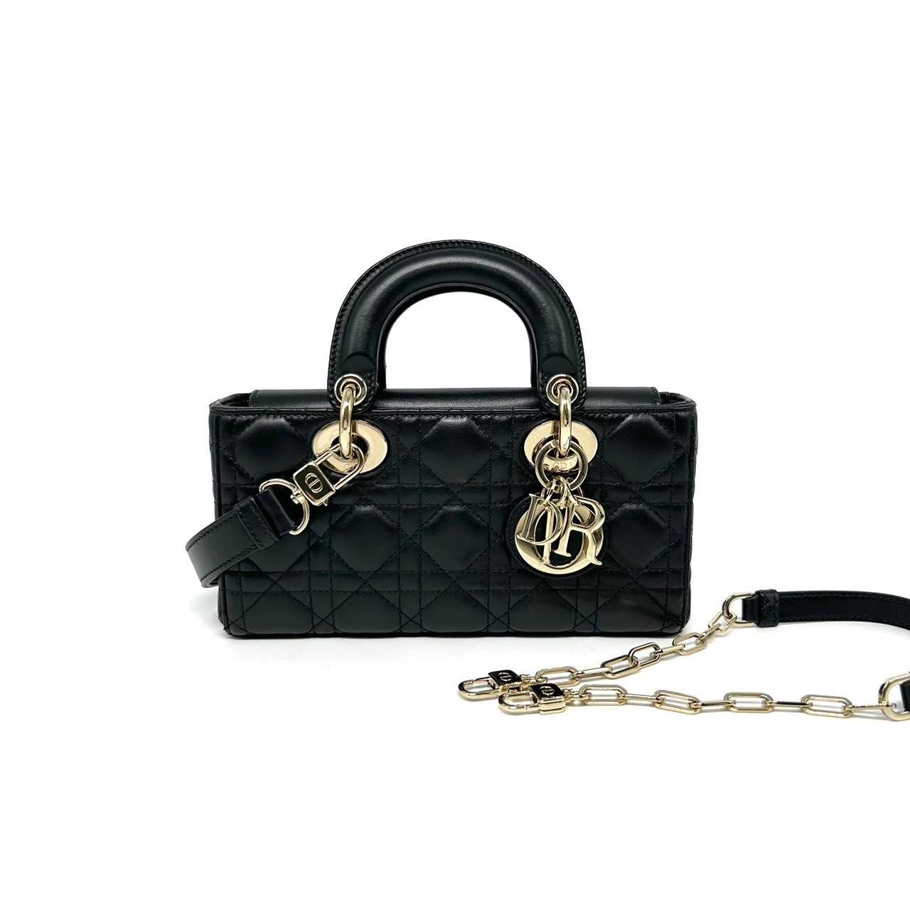 Dior Lady d joy small black lamb lghw dc23