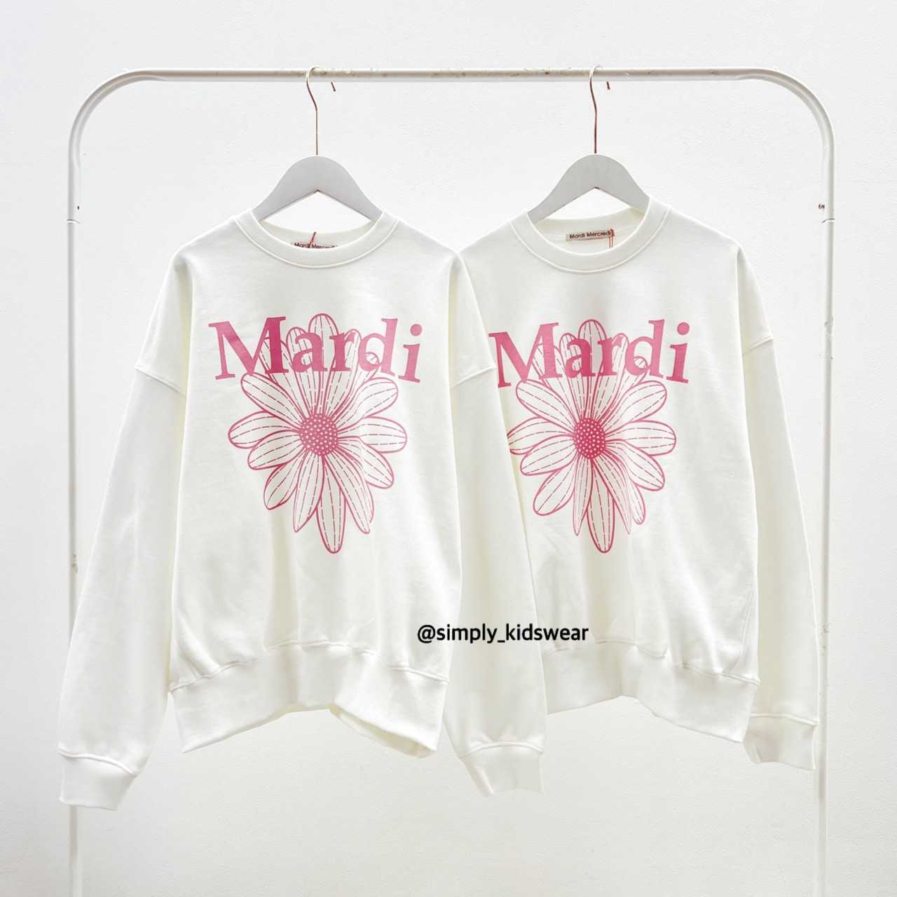 Mardi Flower Sweatshirt (White/Pink)