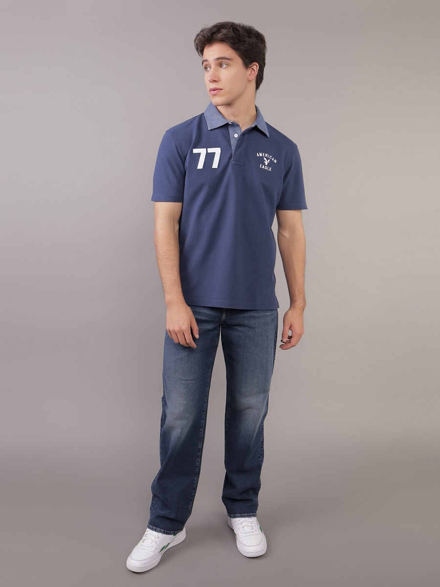 เสื้อยืด ผู้ชาย P- INTL PIQUE RUGBY PATCH POLO ( 017-3660-483 )