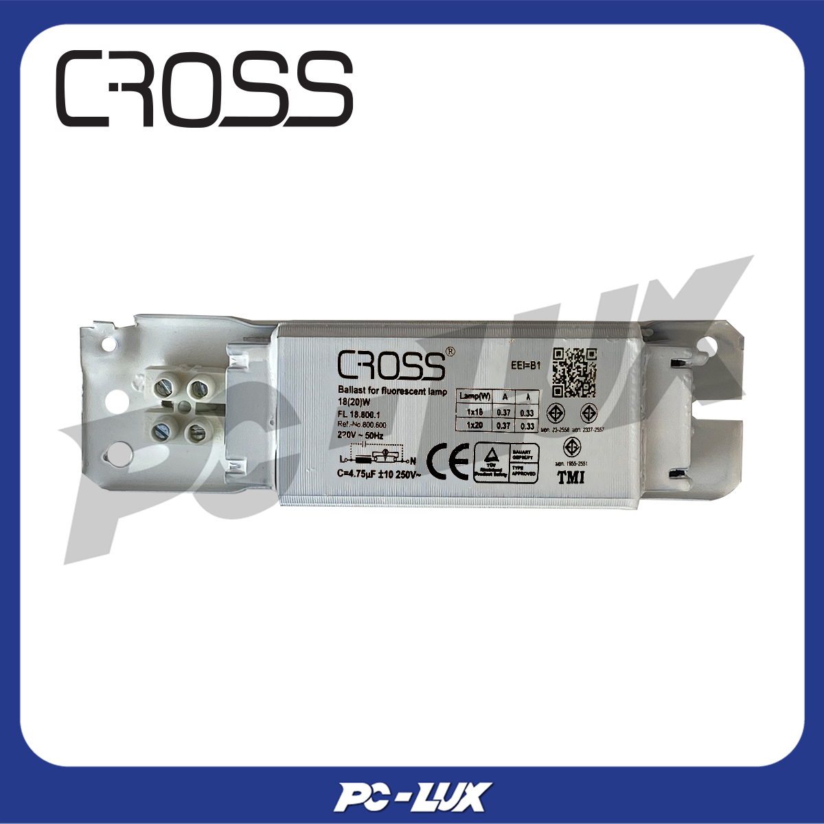 CROSS บัลลาสต์ขดลวด สำหรับหลอดฟลูออเรสเซนต์ Ballast for fluorescent lamp (18/20W) 220V