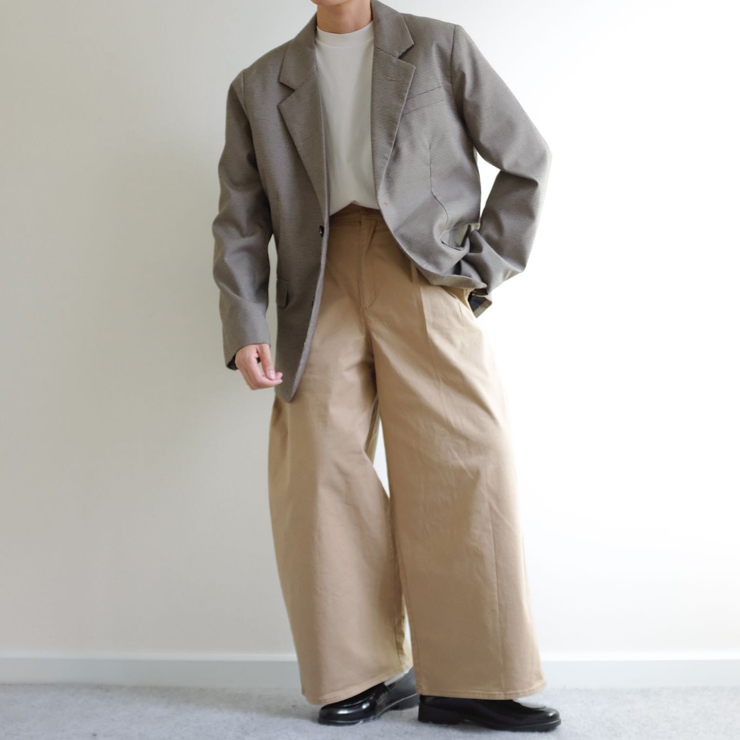 GU  Cropped Oversized Wide Legs Chino Pants 