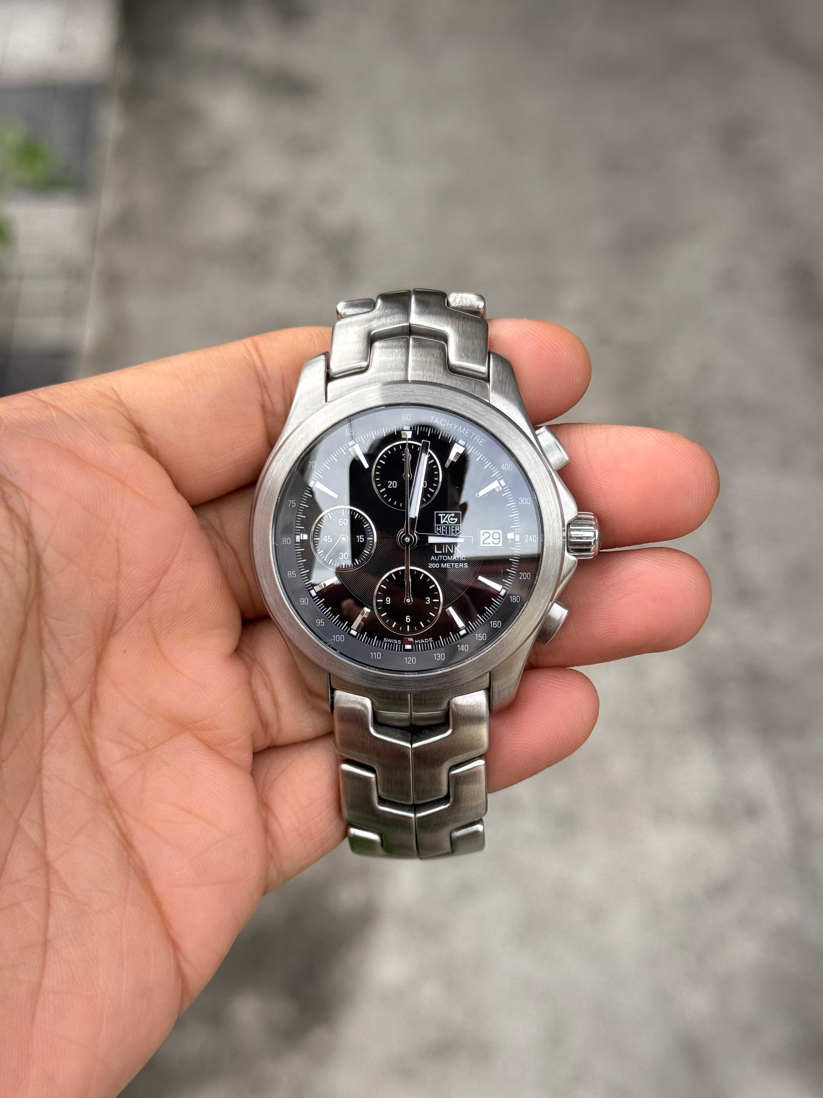 Tag Heuer Link Automatic Calibre 16 Chronograph King Size Black Dial