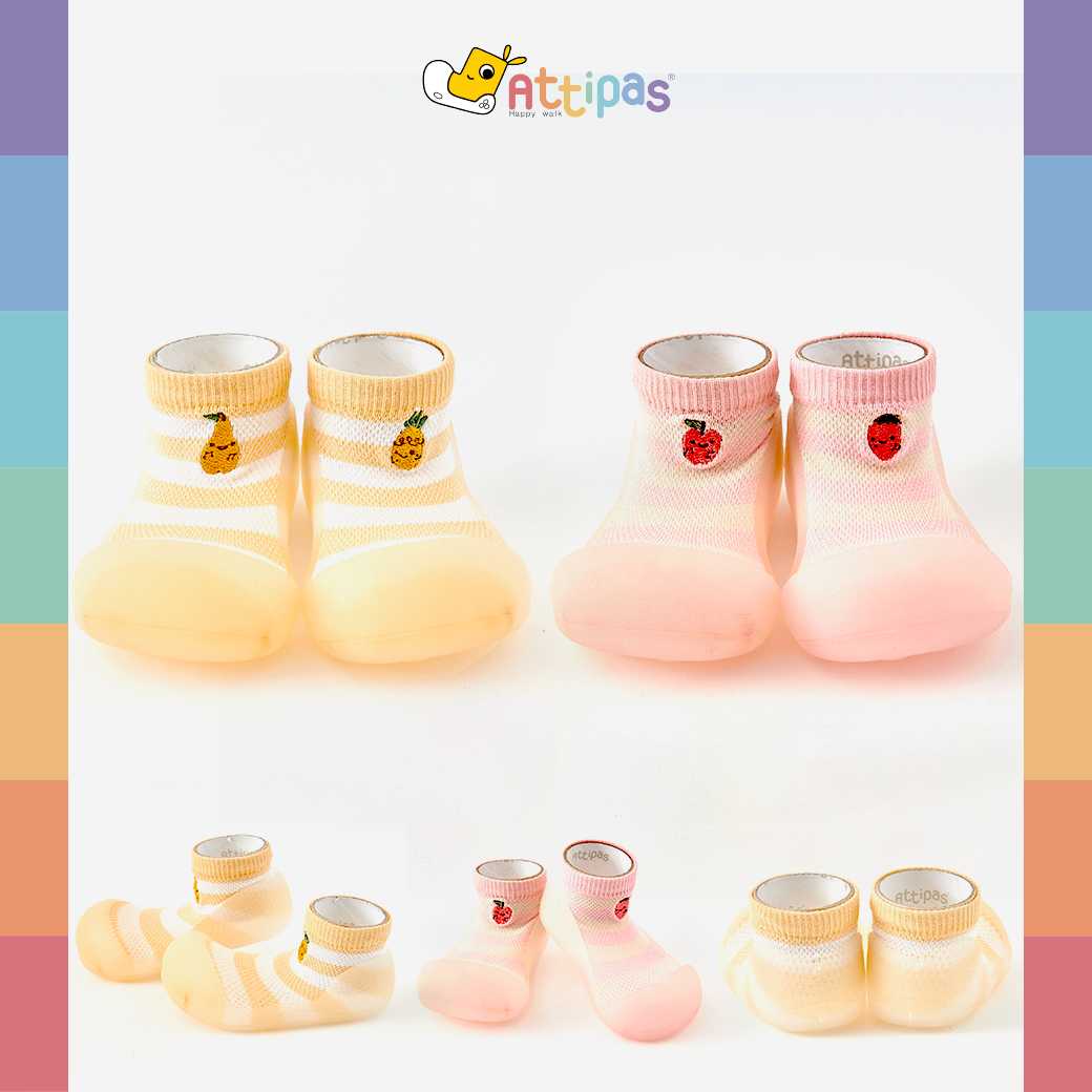 รองเท้าหัดเดิน Attipas - รุ่น Fruity [สี Pink,Yellow] [รุ่นPremium]
