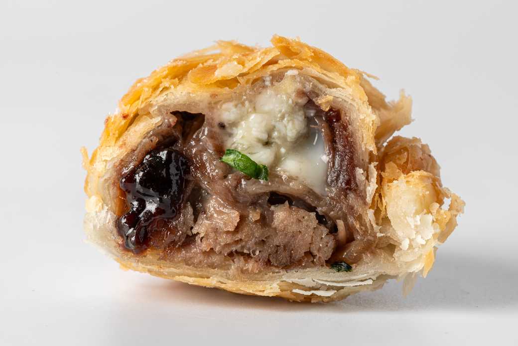 Duck Confit, Wild Berry Jam & Gorgonzola Puff