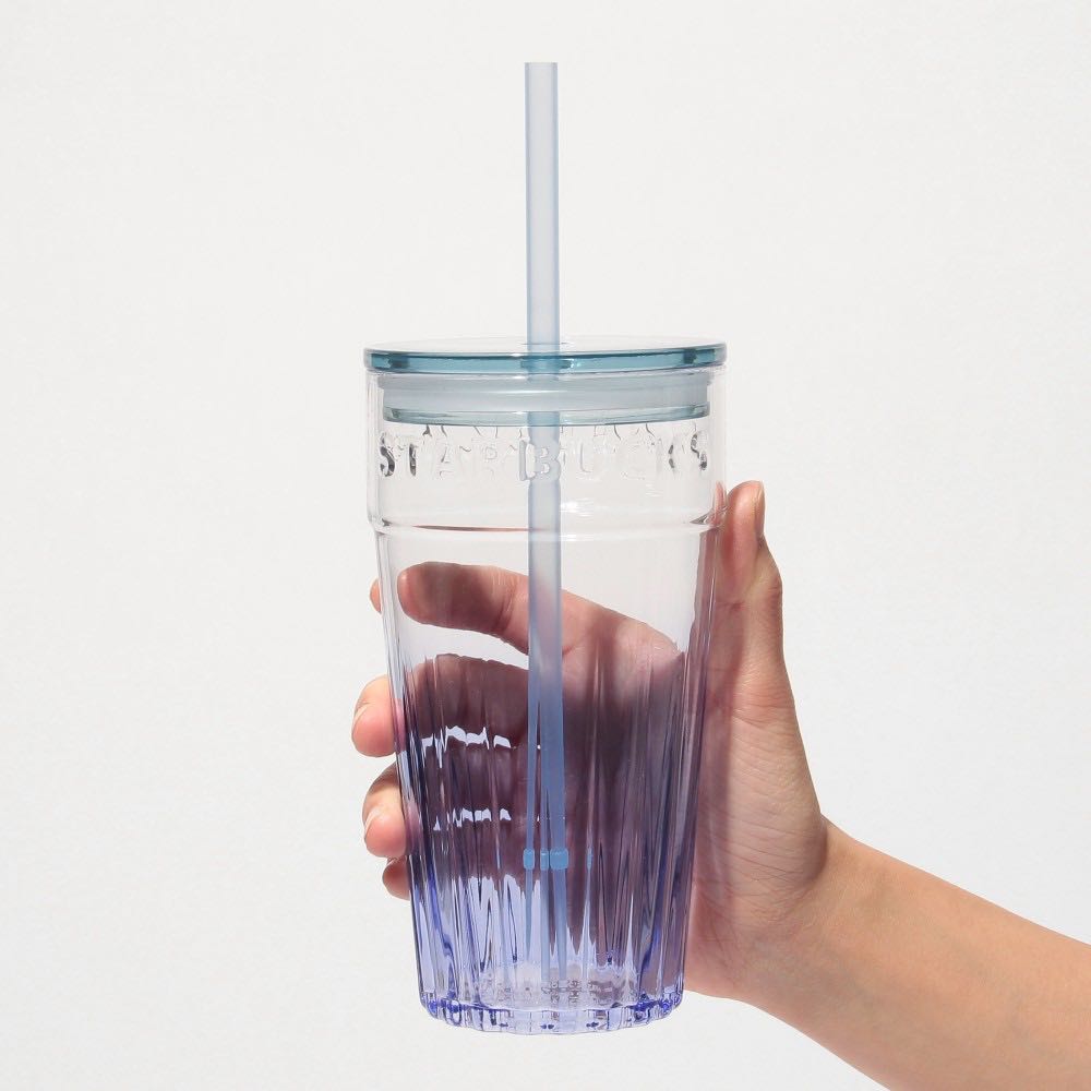 Japan Starbucks Glass Tumbler Blue Gradient 473ml