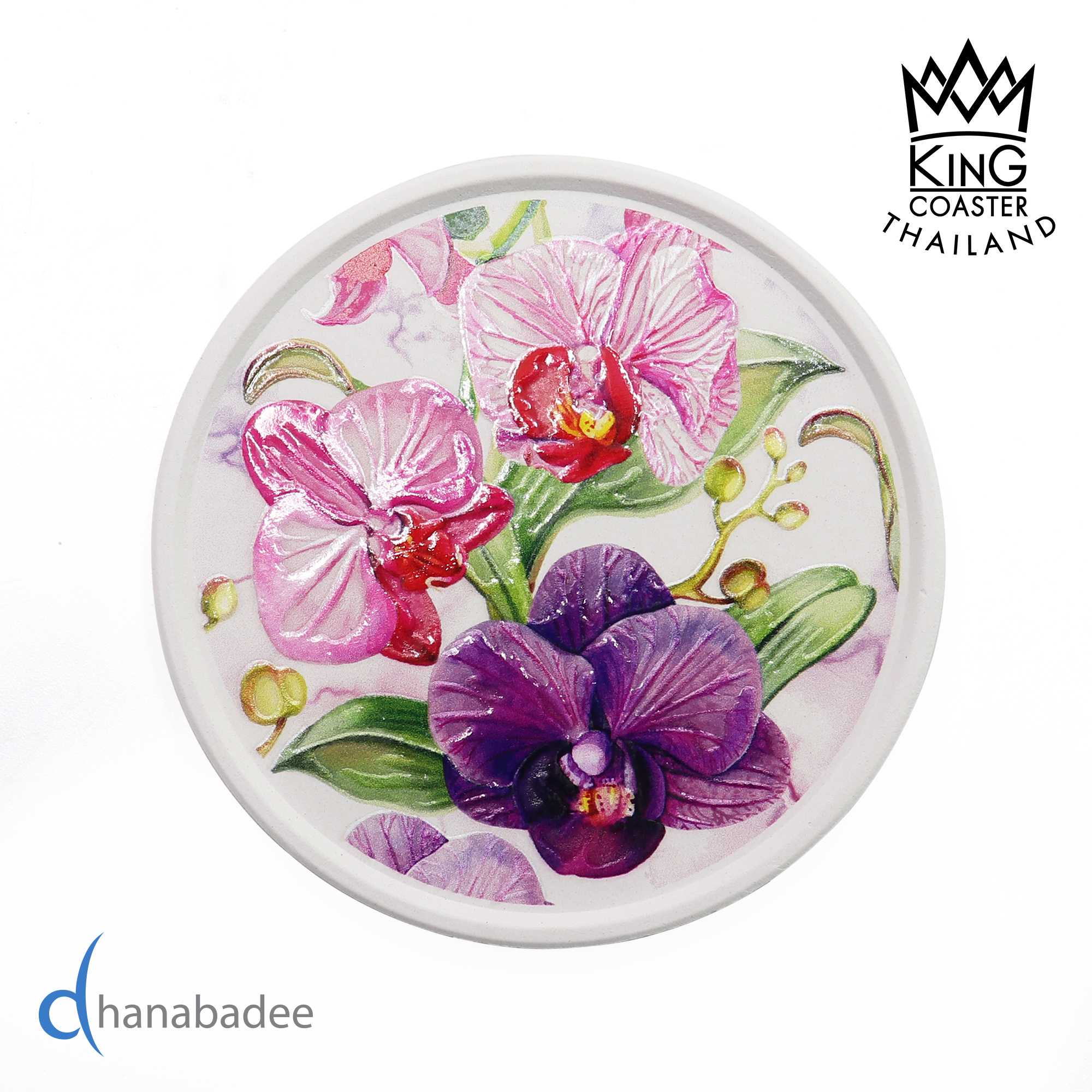 จานรองแก้ว R10080 ทรงกลมมีขอบ -FLOWER-07