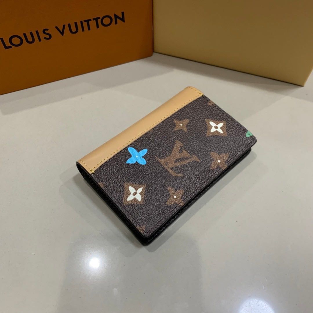 LOUIS VUITTON POCKET ORGANIZER LEATHER CARD WALLET BAG IN MULTICOLOUR