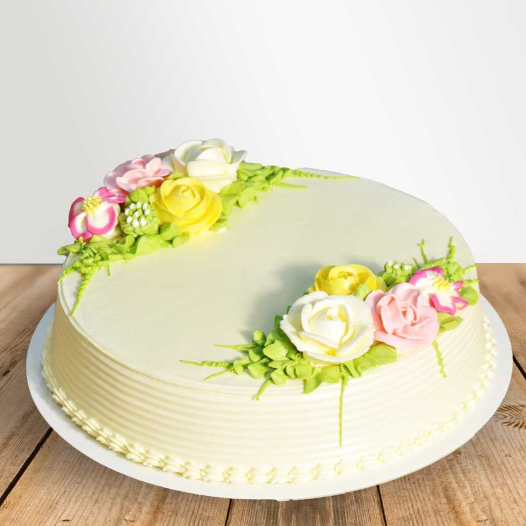 Classic Minimal Flower Cake A