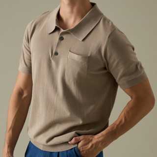 KNIT POLO SHIRT - LATTE