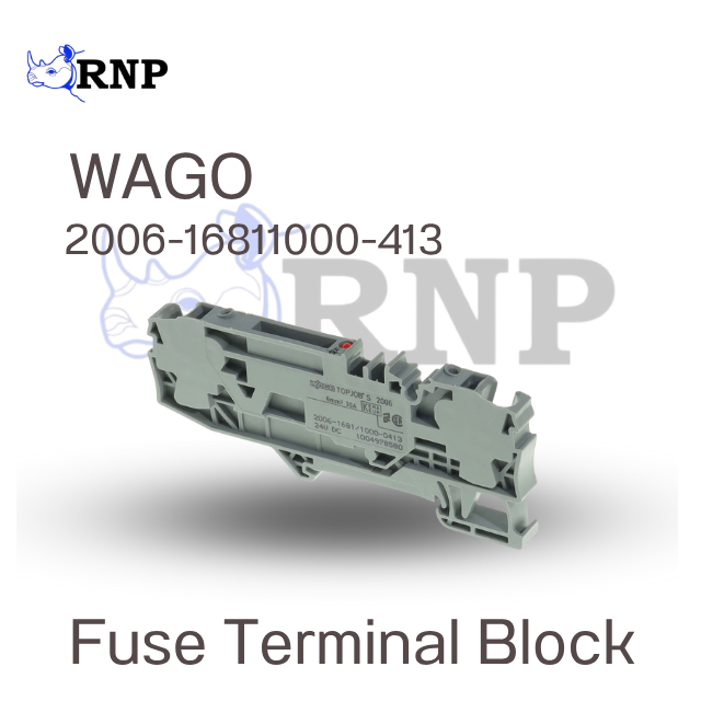 WAGO 2006-1681/1000-413  เทอร์มินอลบล็อกแบบมีฟิวส์ (Fuse Terminal Block) มีไฟ