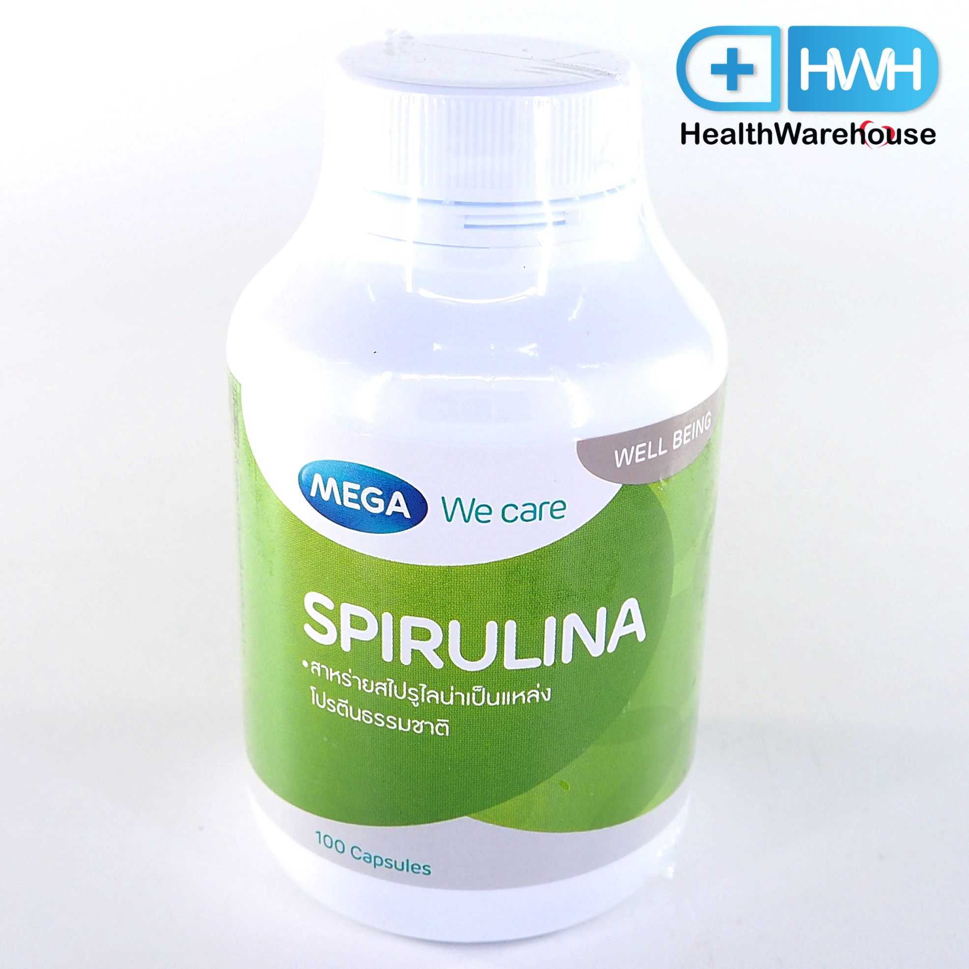 Mega We Care Spirulina 500 mg 100 Capsules สาหร่ายสไปรูลิน่า