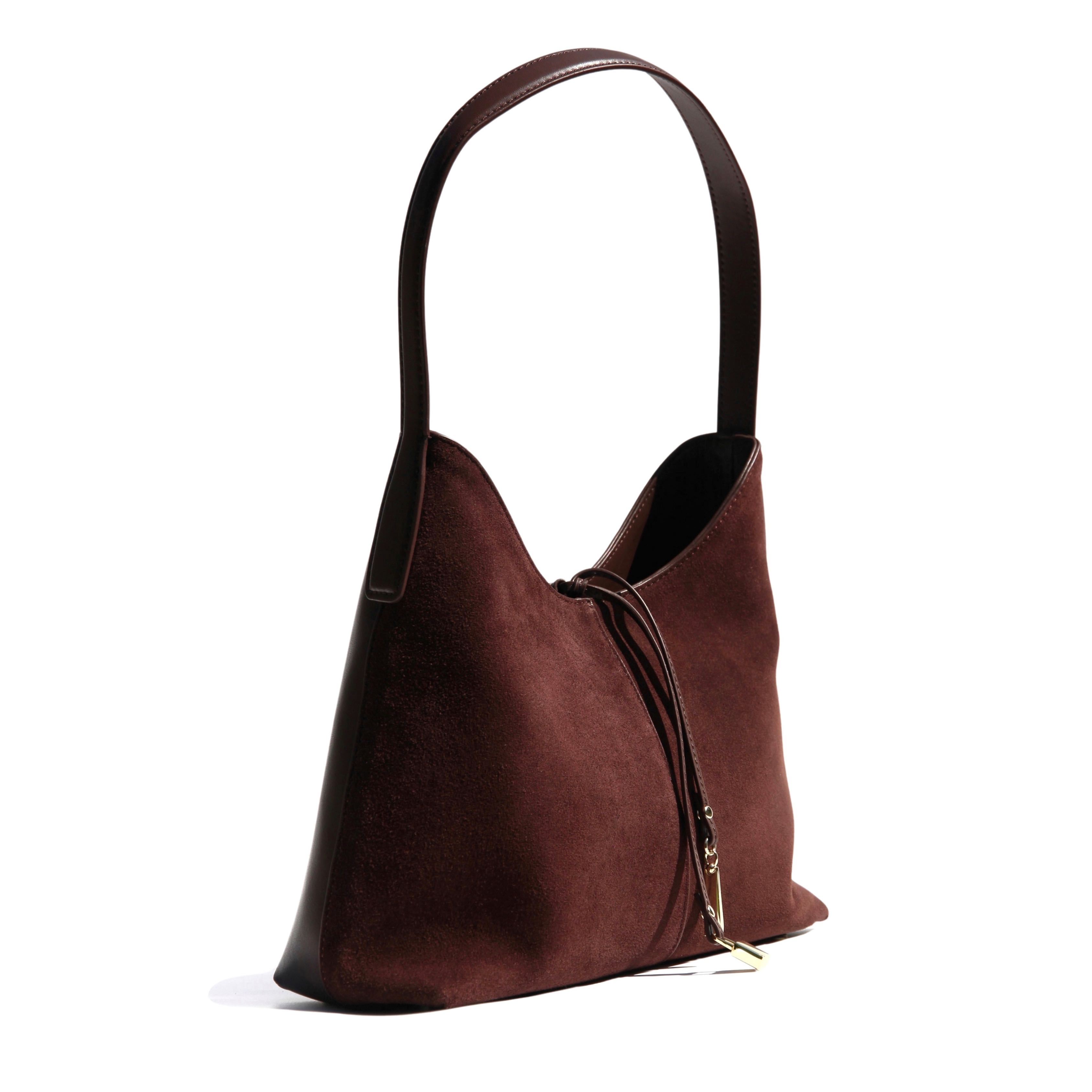Mona Collection - Chocolate - Genuine Suede Leather