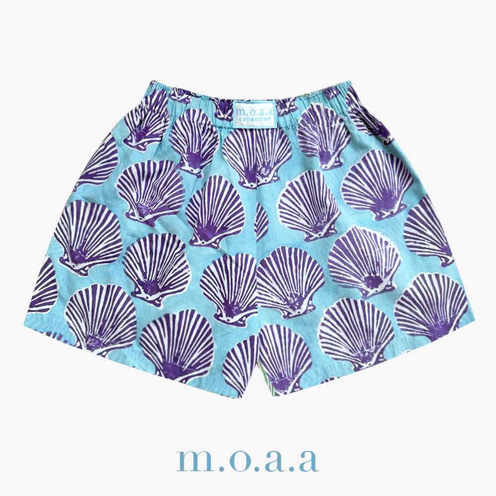 SEASHELL SHORTS IN BLUE HAWAII