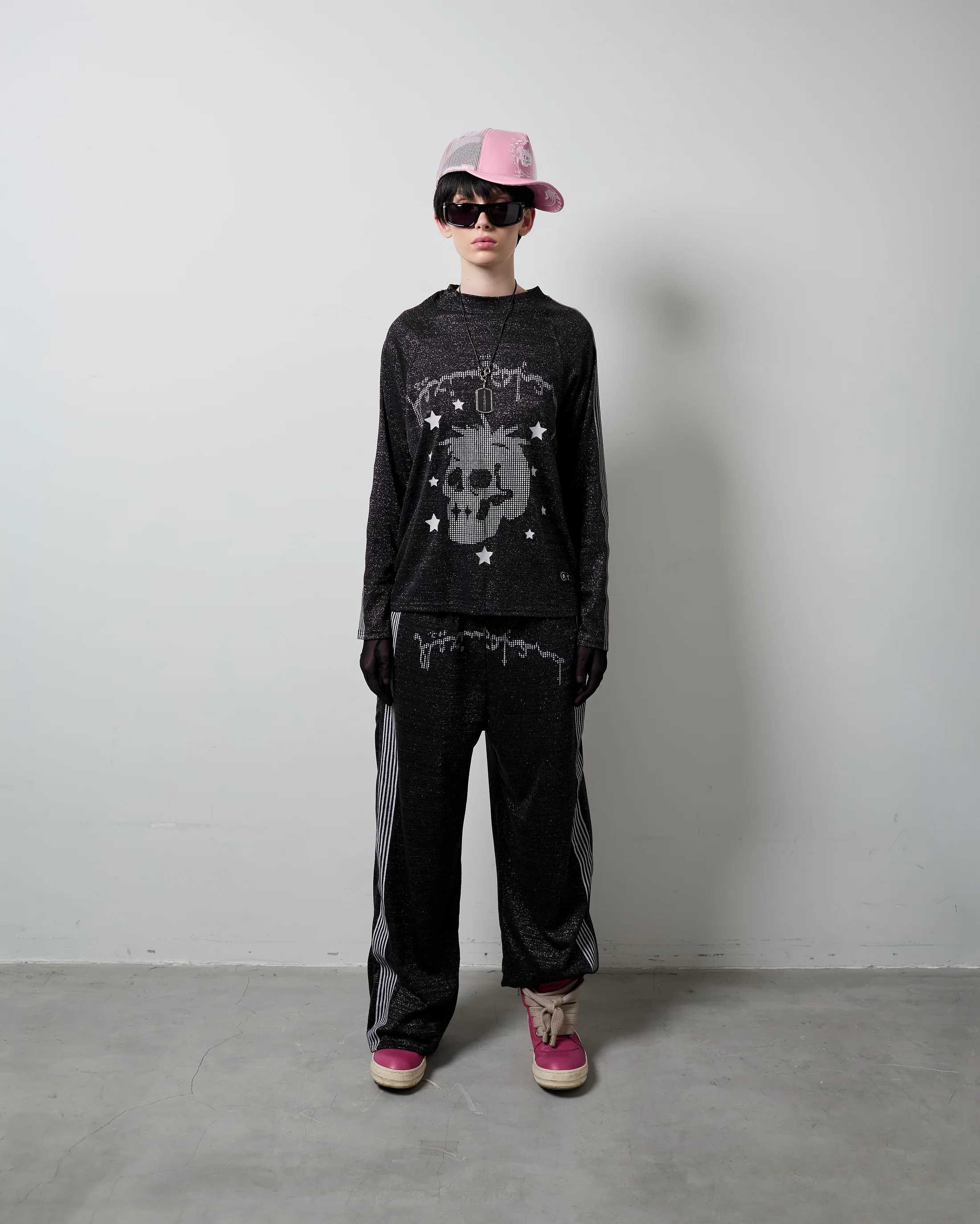 CH2 - TOO MUCH FLEX Sparkly Long Sleeve (BLACK)