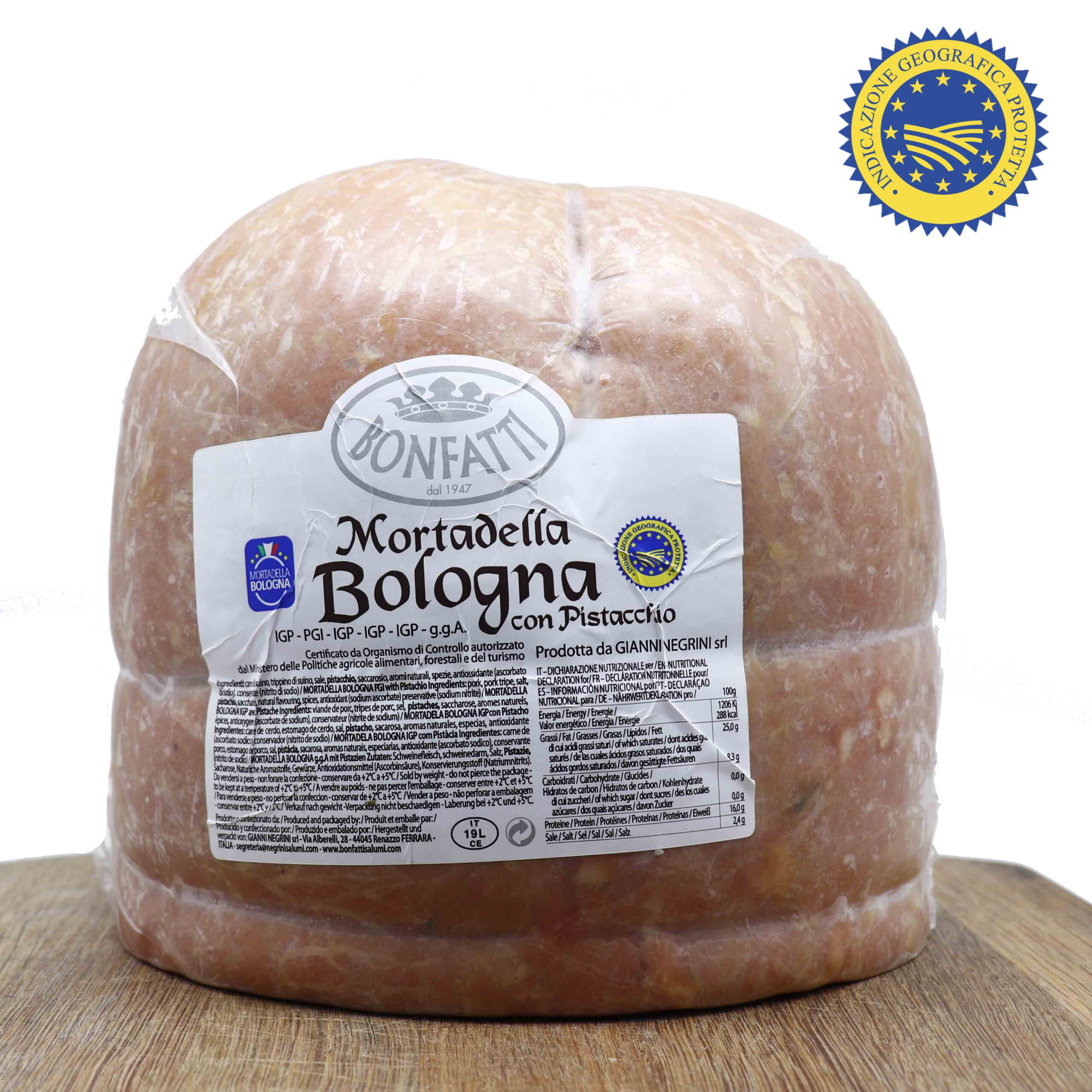 Mortadella Bologna with Pistachios IGP Bonfatti - 100gr