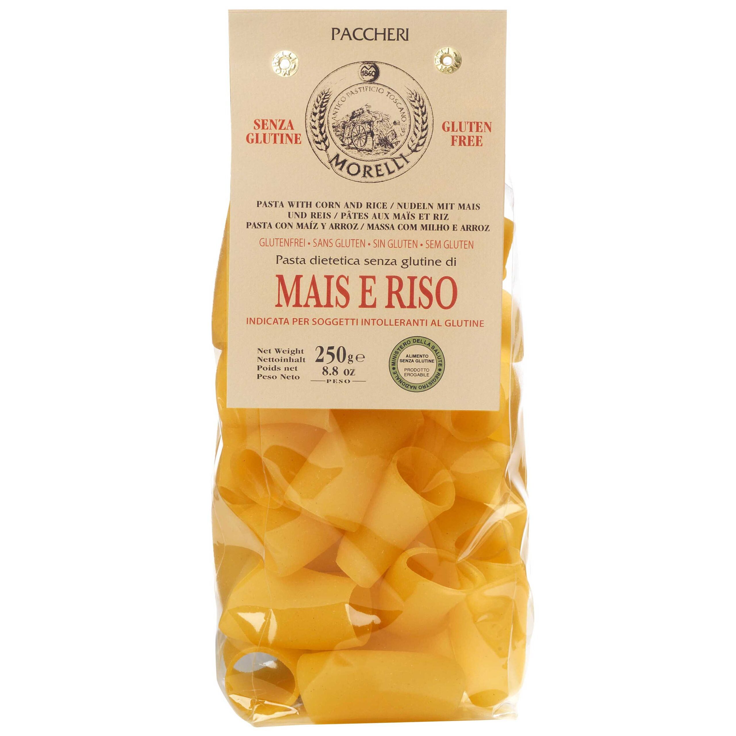 Paccheri Corn&amp;Rice Flour Gluten Free Morelli - 250gr