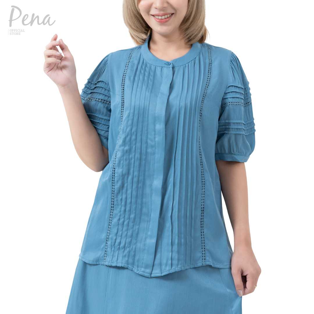 Pena house เสื้อเบลาส์ คอกลม แขนพอง PWSS112401
